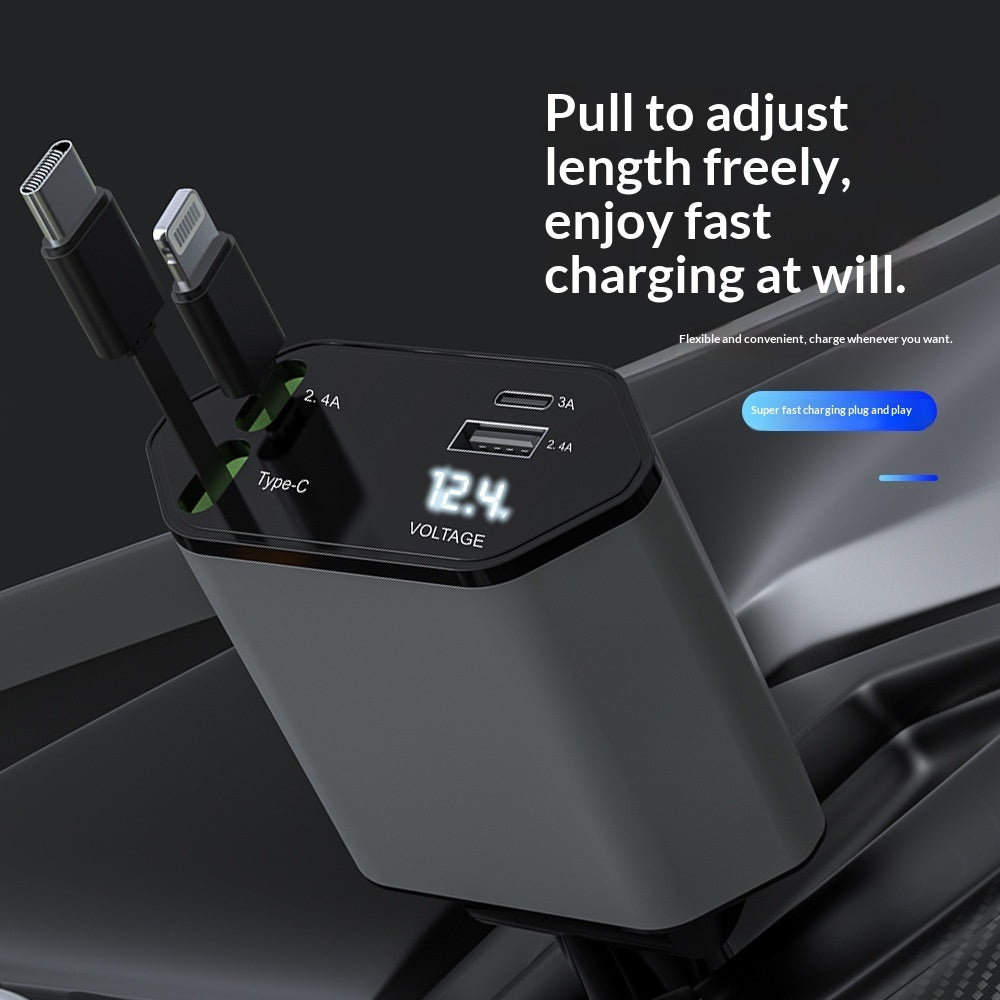 4-In-1 Retractable Car Charger