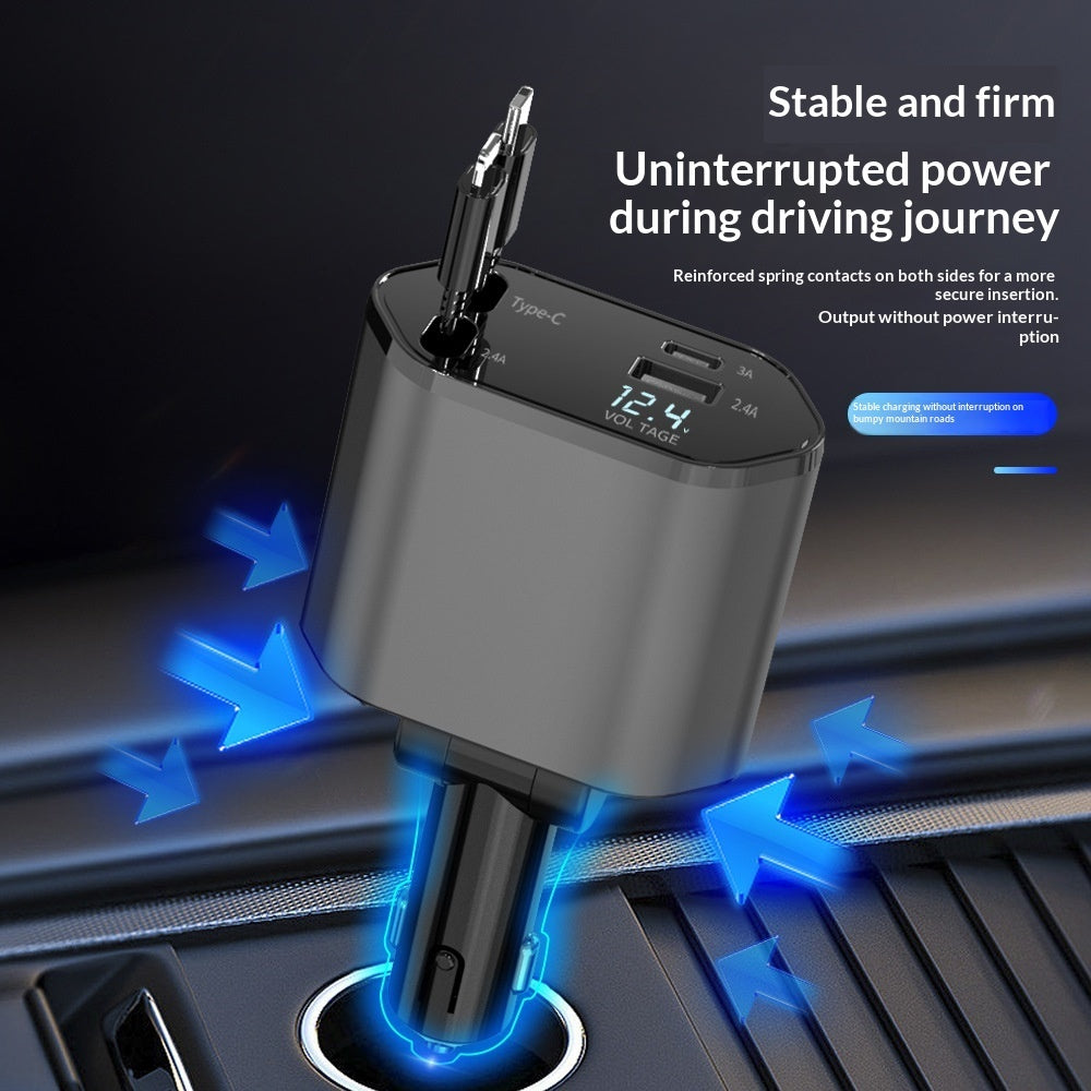 4-In-1 Retractable Car Charger