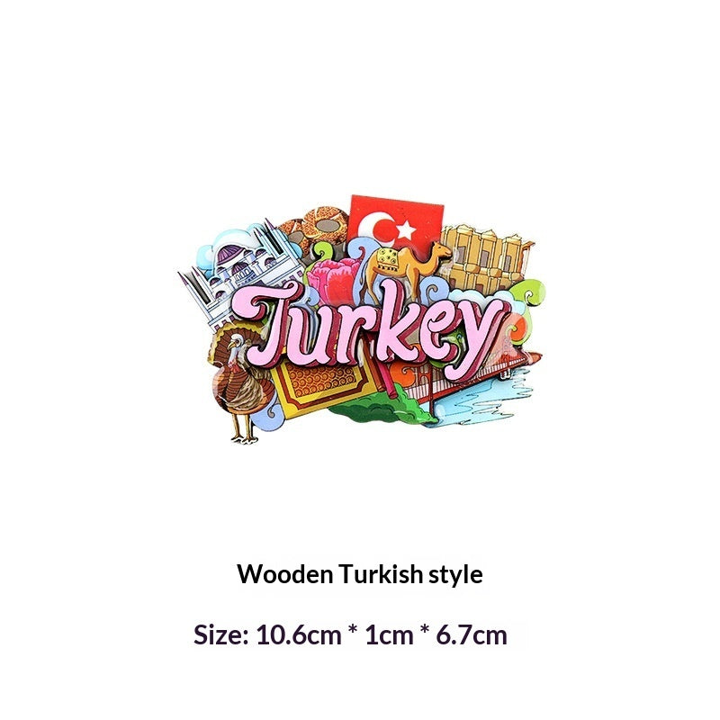Wooden Fridge Magnets World Landmarks