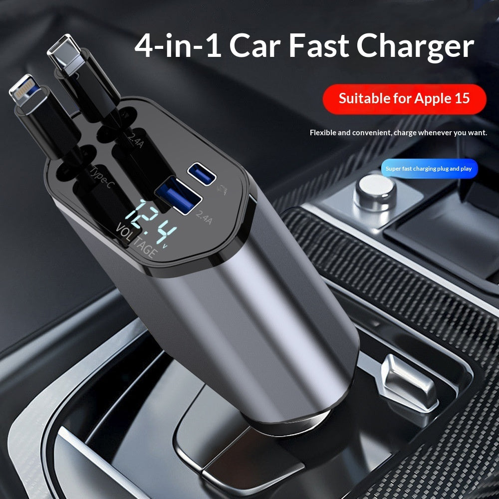 4-In-1 Retractable Car Charger