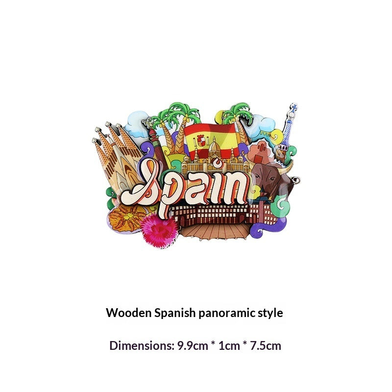 Wooden Fridge Magnets World Landmarks