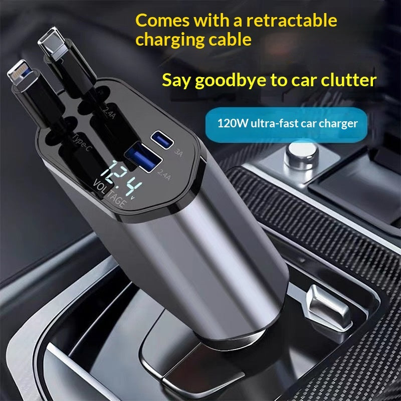4-In-1 Retractable Car Charger