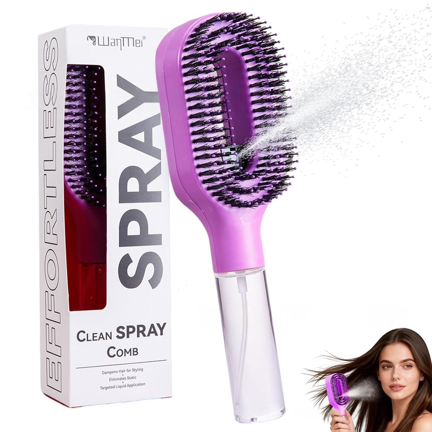 2-in-1 Sprayer Comb Detangling Hairbrush