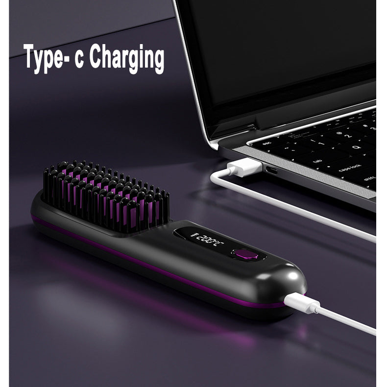 2-in-1 Straight Hair Comb Wireless Hair Straightener