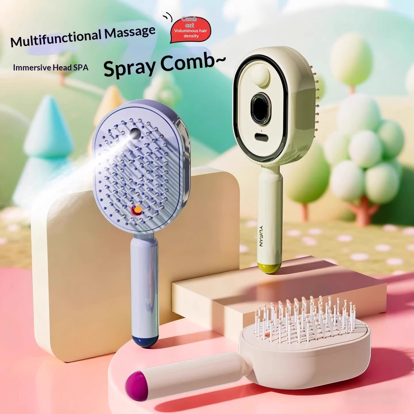 Electric Spray Airbag Massage Comb
