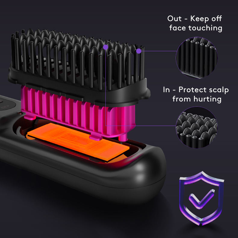 2-in-1 Straight Hair Comb Wireless Hair Straightener