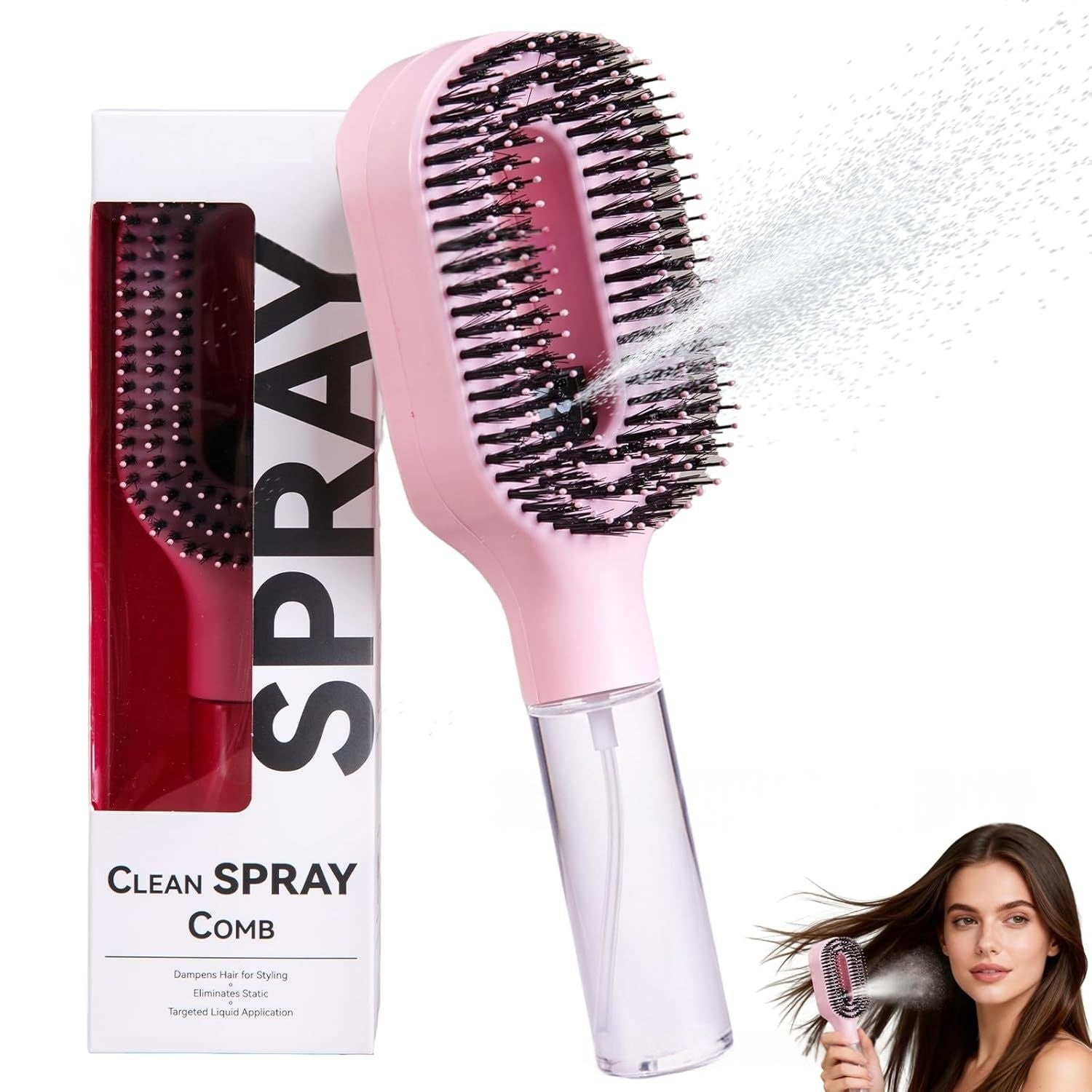 2-in-1 Sprayer Comb Detangling Hairbrush