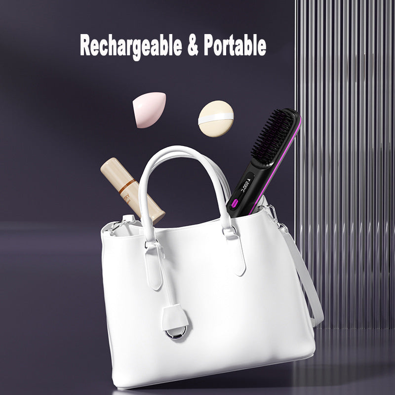 2-in-1 Straight Hair Comb Wireless Hair Straightener
