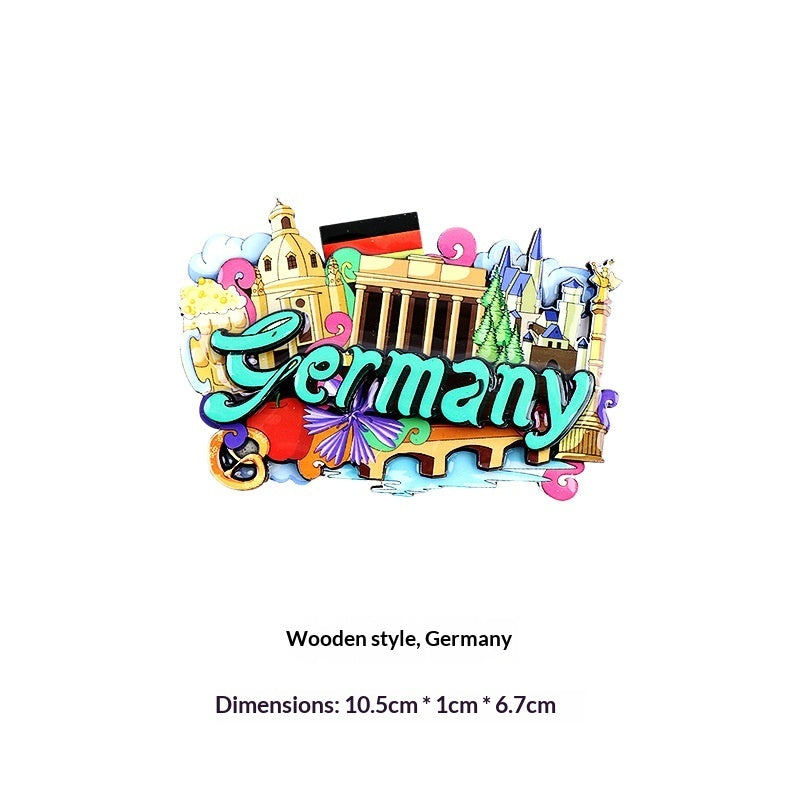 Wooden Fridge Magnets World Landmarks