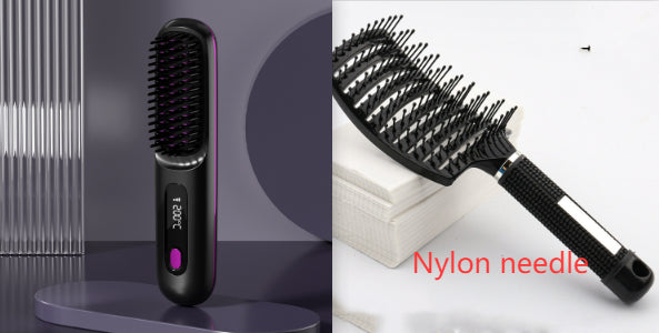 2-in-1 Straight Hair Comb Wireless Hair Straightener