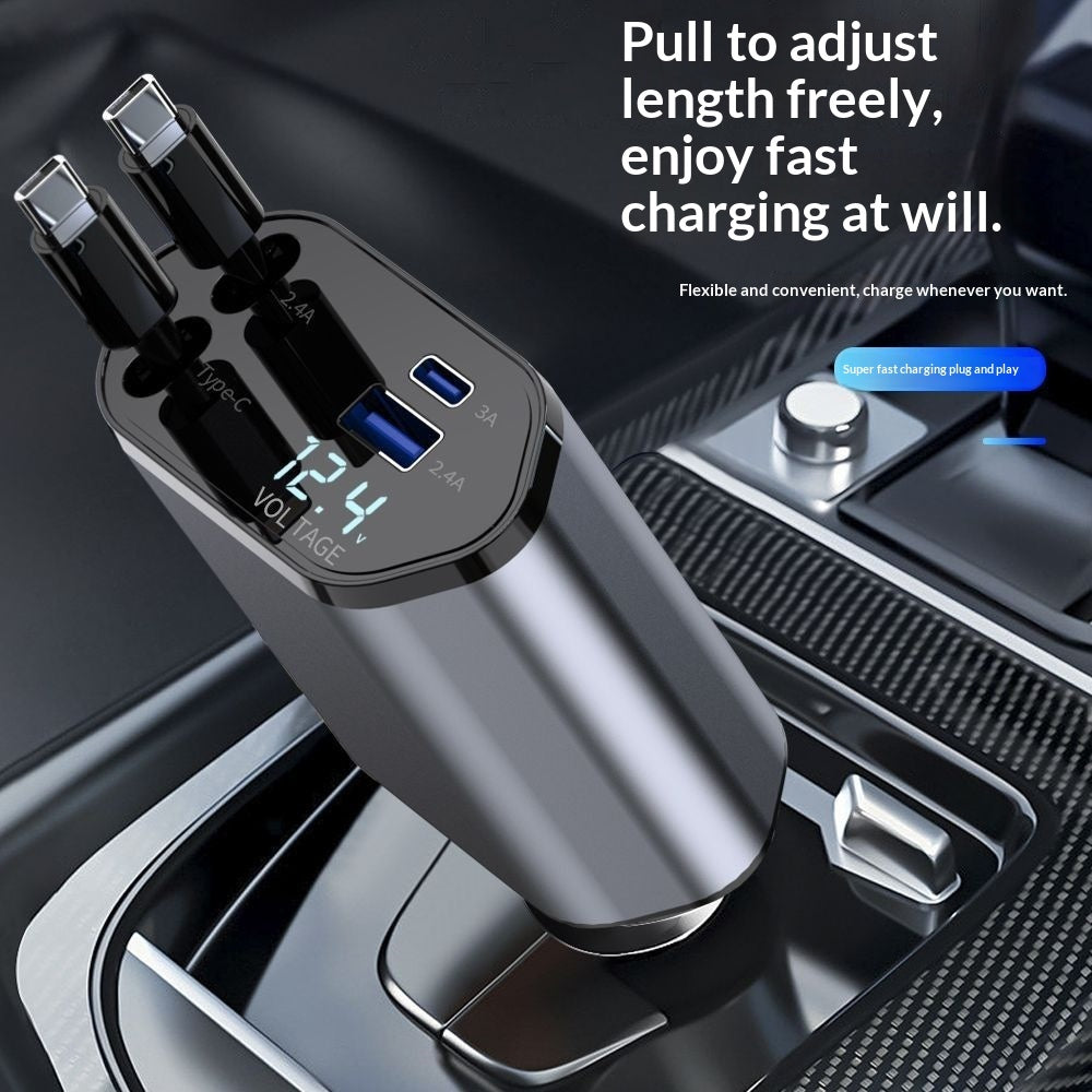 4-In-1 Retractable Car Charger