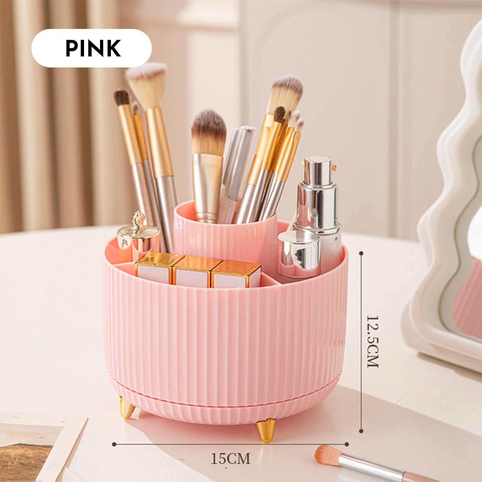 360 Rotating Makeup Brush Holder