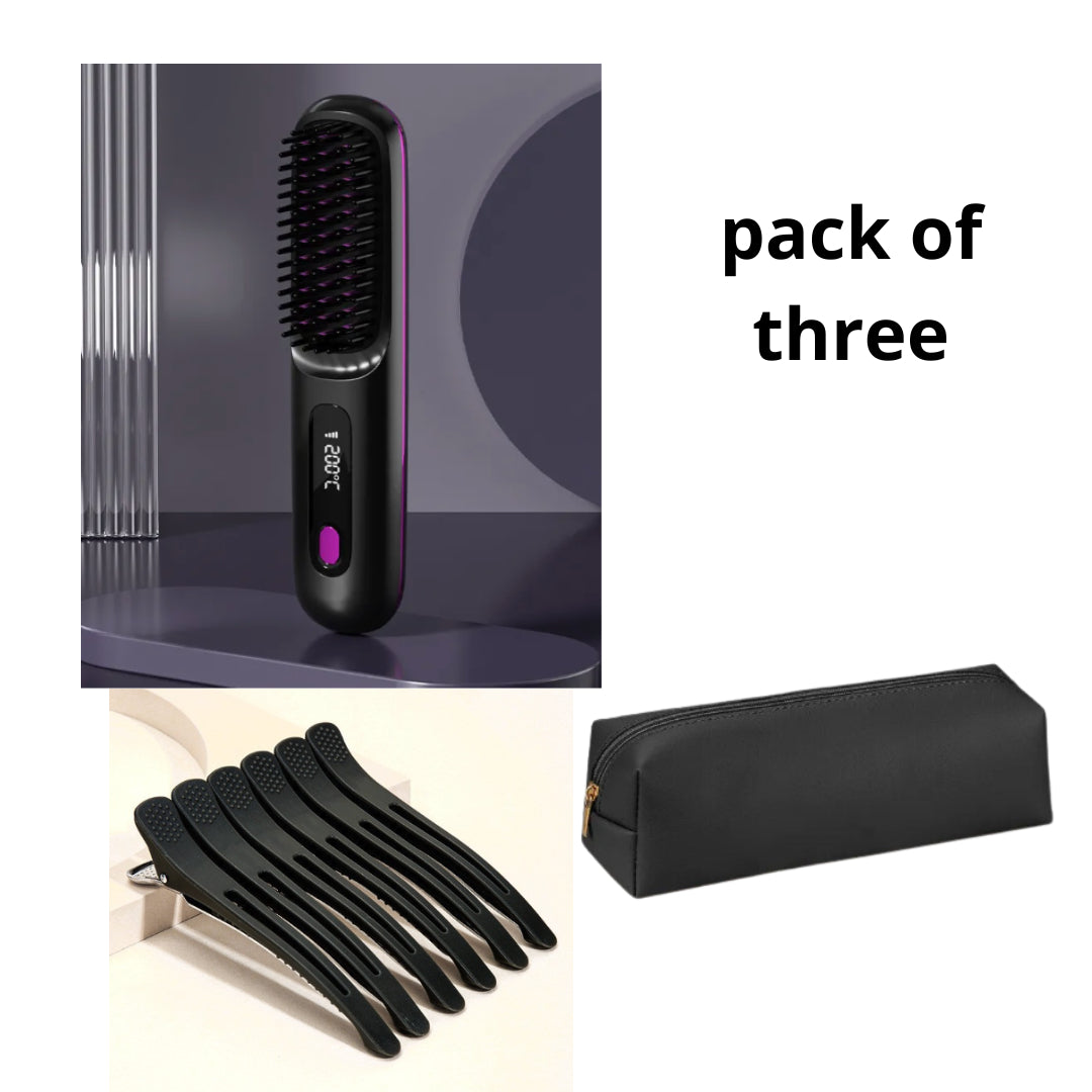 2-in-1 Straight Hair Comb Wireless Hair Straightener